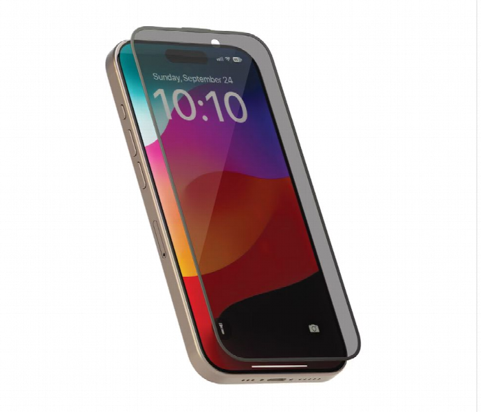 Levelo Privacy Twice Tempered Glass Ip15 Plus  Black - Zoom Image 1