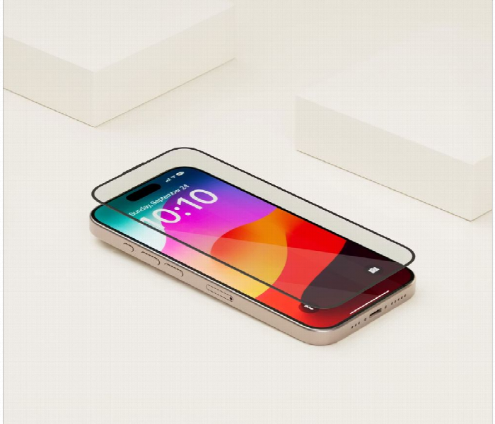 Levelo Soft Edge Twice Tempered Glass Ip15 Pro  Black - Zoom Image 2