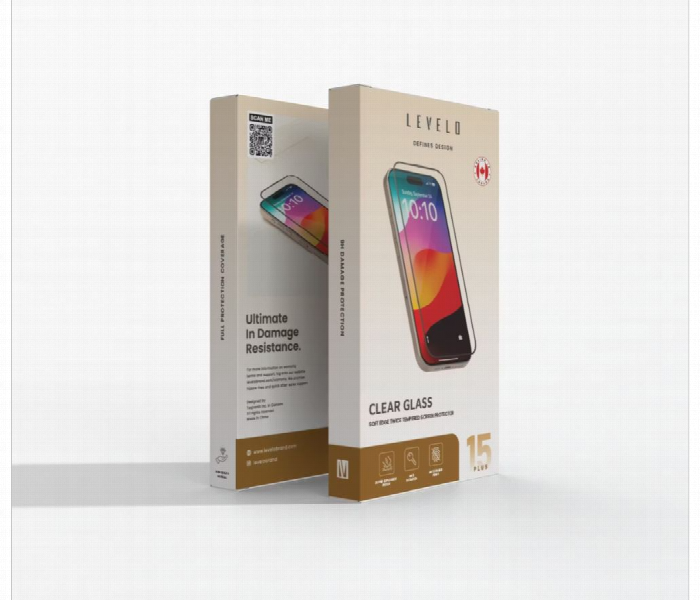 Levelo Soft Edge Twice Tempered Glass Ip15 Plus Black - Zoom Image 3