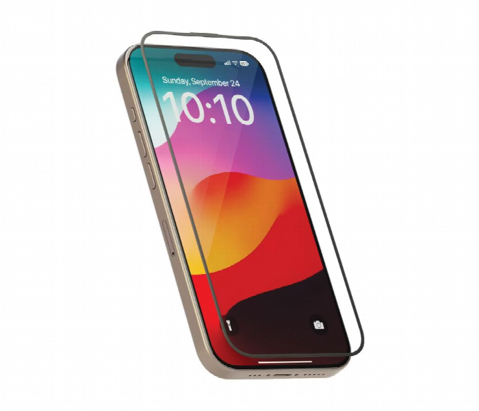 Levelo Soft Edge Twice Tempered Glass Ip15  Black - Zoom Image 1