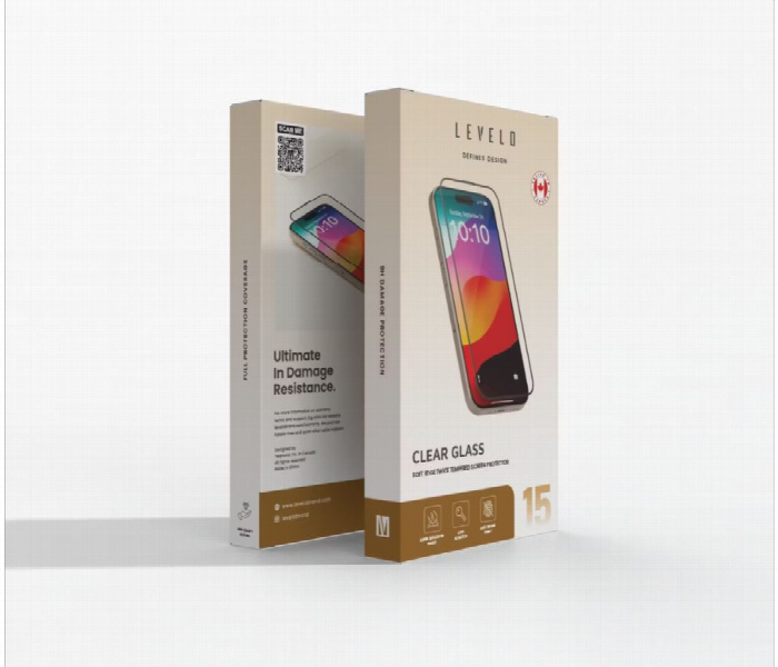 Levelo Soft Edge Twice Tempered Glass Ip15  Black - Zoom Image 3
