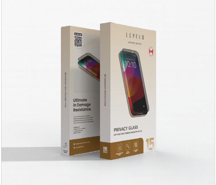 Levelo Privacy Soft Edge Twice Tempered Glass For Iphone 15 Pro  Black - Zoom Image 3