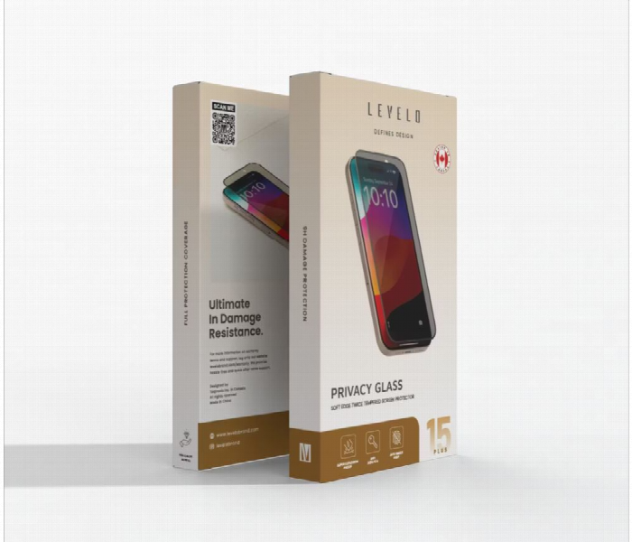 Levelo Privacy Soft Edge Twice Tempered Glass For Iphone 15 Plus  Black - Zoom Image 3