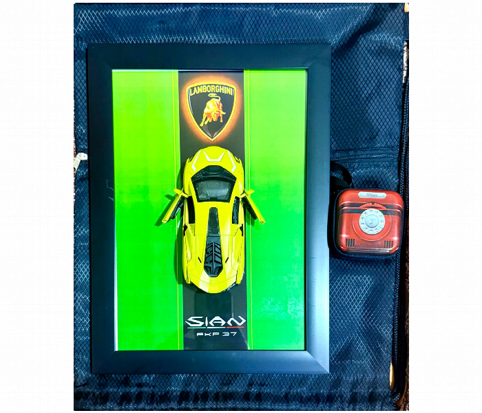 3D Model Car Frame Interactive Display Wall Decor With Openable Doors Green - Zoom Image 1