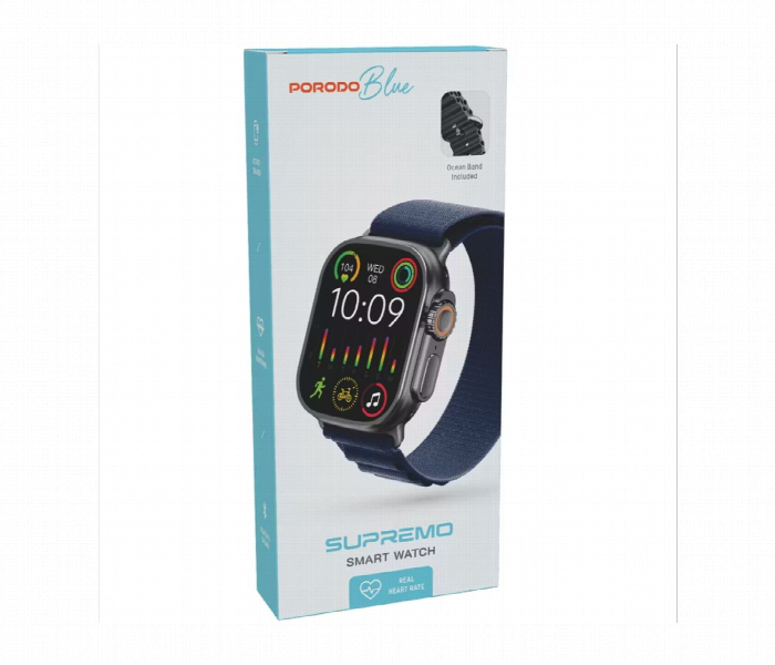 Porodo Blue Supremo Smart Watch Blue - Zoom Image 3