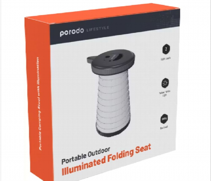 Porodo Lifestyle Portable Outdoor Illuminated Folding Seat  Black - Zoom Image 3
