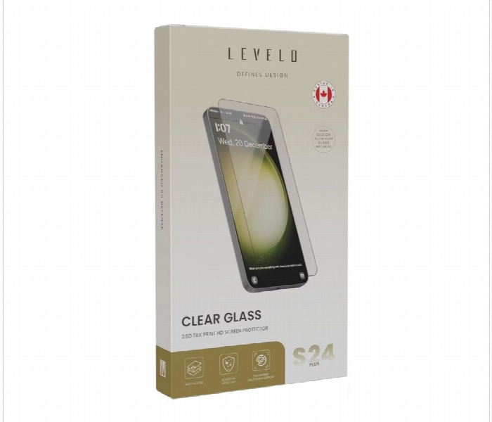 Levelo Clear Glass 2.5D Silk Print Hd Screen Protector For Samsung Galaxy S24 Plus - Zoom Image 4