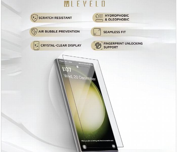 Levelo Clear Glass 2.5D Silk Print Hd Screen Protector For Samsung Galaxy S24 Plus - Zoom Image 2