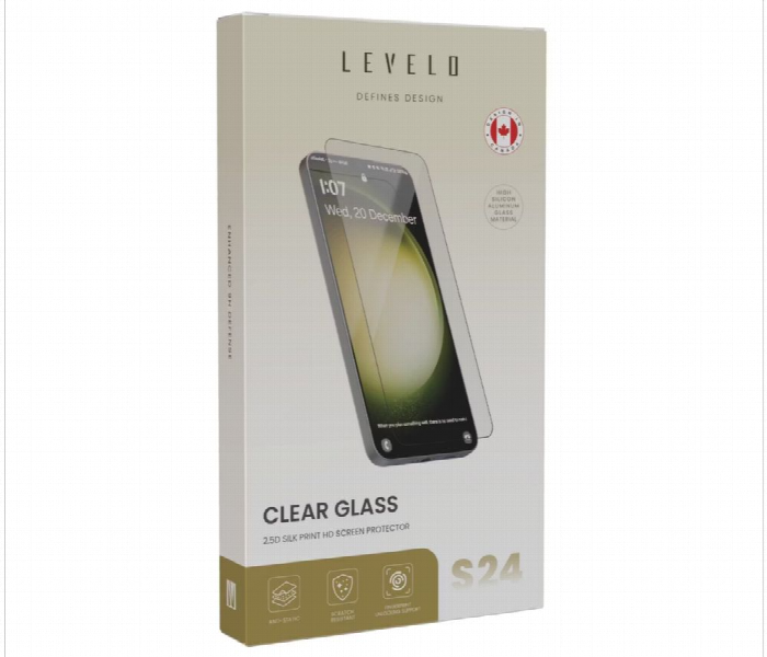 Levelo 2.5D Silk Print High Silicon Aluminum Glass Hd Screen Protector For Samsung S24 - Zoom Image 4