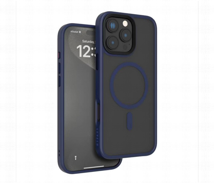 Levelo Magsafe Matte Solo Case For Iphone 16 Pro Max Blue - Zoom Image 1