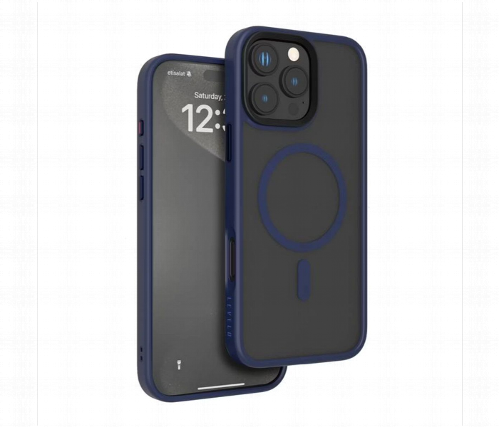 Levelo Magsafe Matte Solo Case For Iphone 16 Pro Blue - Zoom Image 1