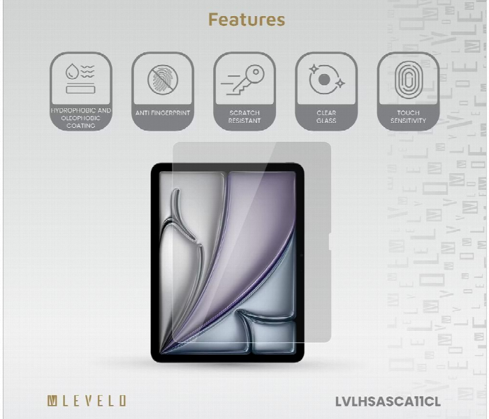 Levelo High Silicone Aluminum Glass Hd Screen Protector For Ipad Air 11 Inch  2024 - Zoom Image 2