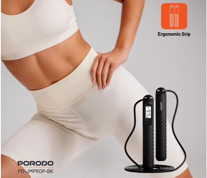 Porodo Lifestyle Smart Skipping Rope Black - Zoom Image 3