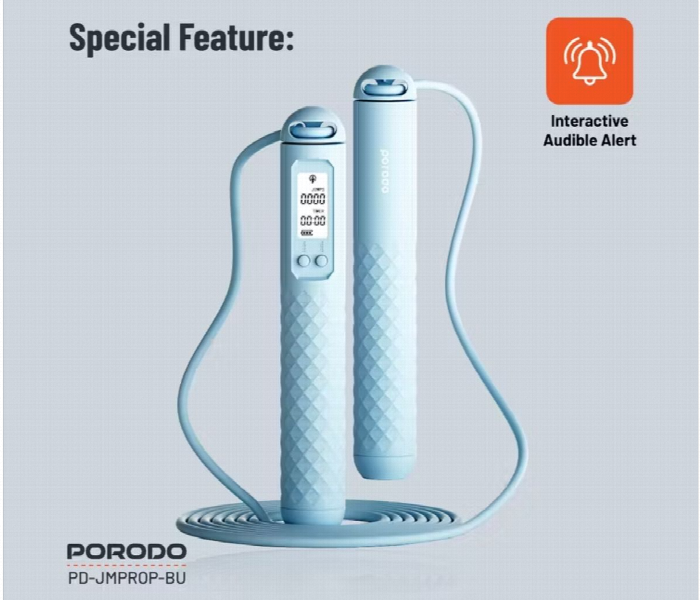 Porodo Lifestyle Smart Skipping Rope Blue - Zoom Image 2