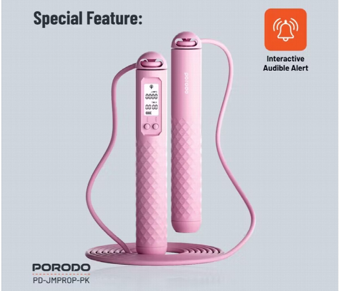 Porodo Lifestyle Smart Skipping Rope Pink - Zoom Image 2