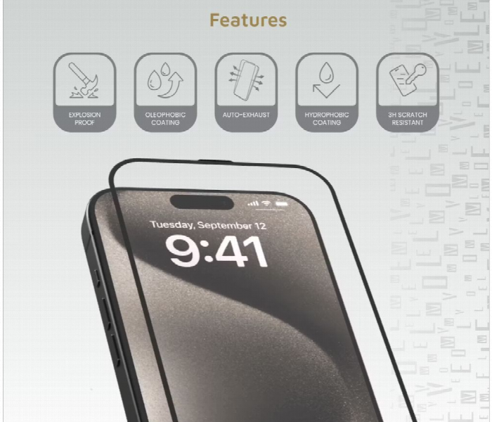 Levelo 2.5D Silk Print Silicone Edge Hd Screen Protector For Iphone 16 Pro - Zoom Image 2