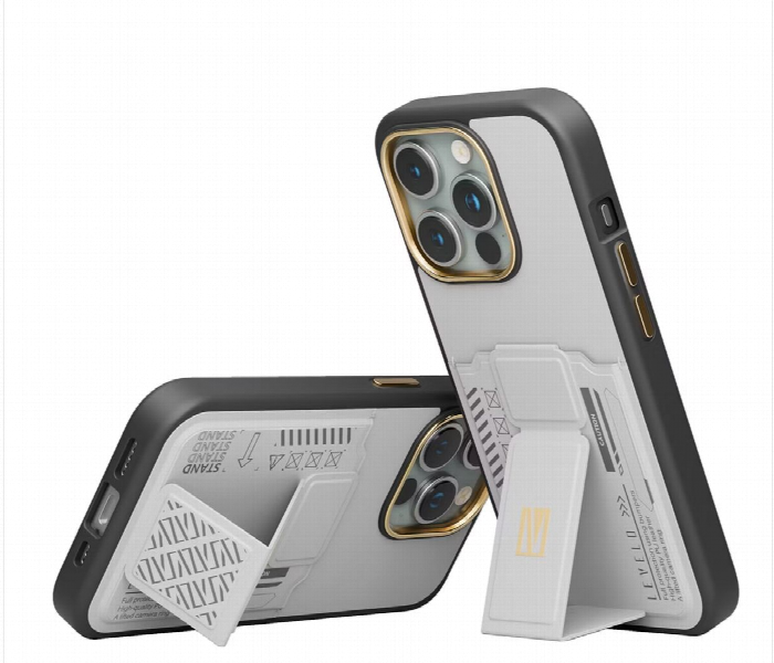 Levelo Morphix Gripstand Case With Cardholder For Iphone 15 Pro Grey - Zoom Image 4