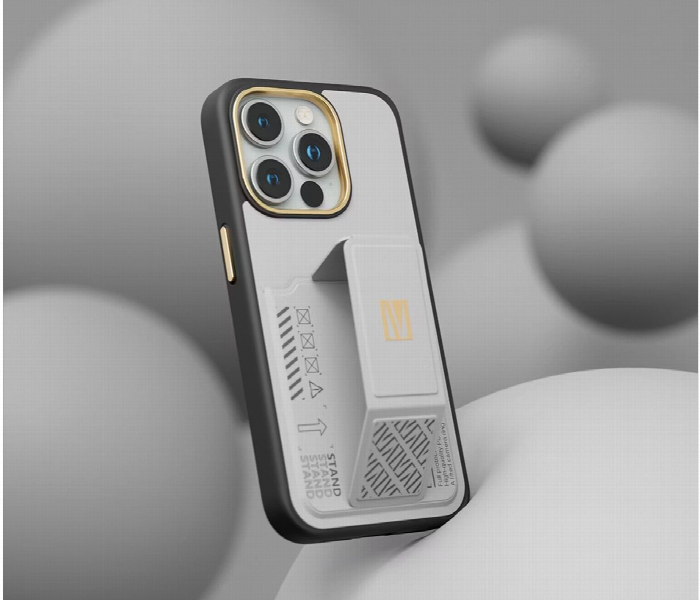 Levelo Morphix Gripstand Case With Cardholder For Iphone 15 Pro Grey - Zoom Image 3