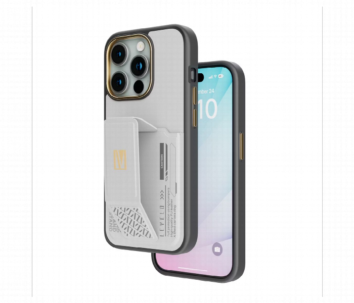 Levelo Morphix Gripstand Case With Cardholder For Iphone 15 Pro Green - Zoom Image 1