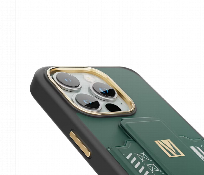 Levelo Morphix Gripstand Case With Cardholder For Iphone 15Pro Green - Zoom Image 2