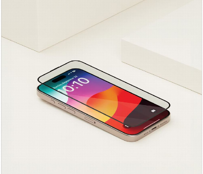 Levelo Full Screen Anti Static Twice Tempered Glass For Iphone 15 Pro Max Black - Zoom Image 3