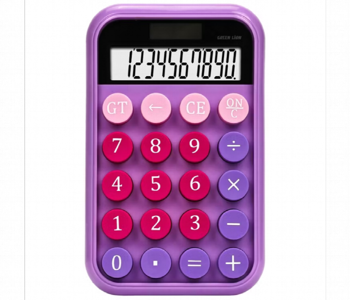 Green Lion Pocket Calculator 10 Digits Purple - Zoom Image 1