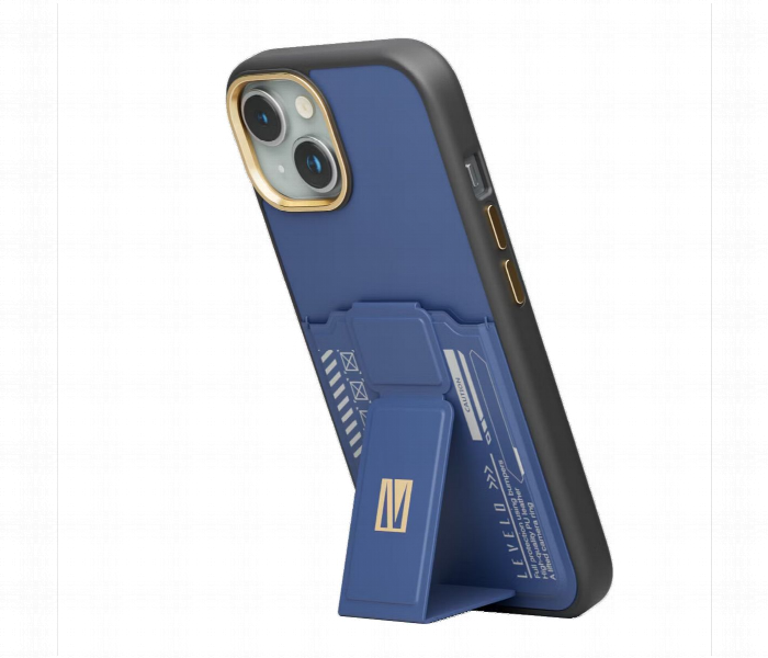 Levelo Morphix Gripstand Case With Cardholder For Iphone 15 Plus Blue - Zoom Image 2