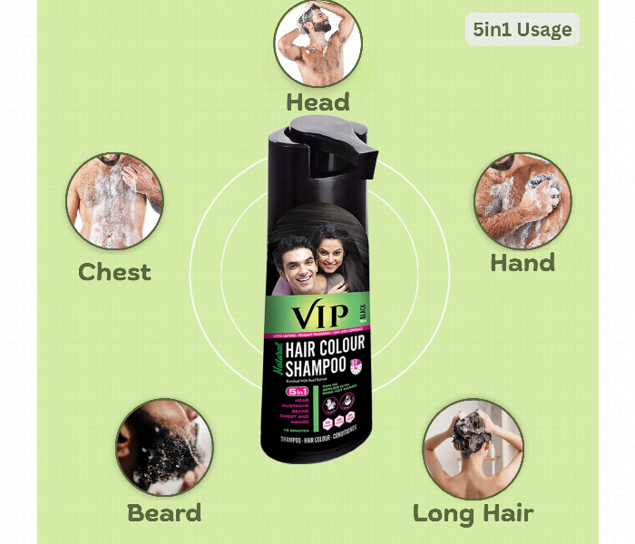 Vip Hair Color Shampoo 180Ml Black Instant Hair Coloring Shampoo - Zoom Image 3