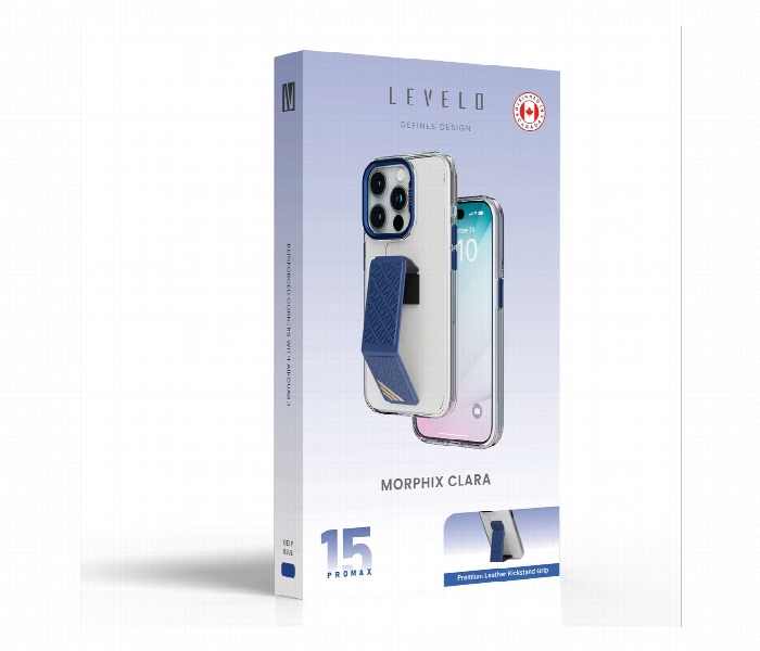 Levelo Morphix Clara Grip Case For Iphone 15 Pro Max Blue - Zoom Image 5