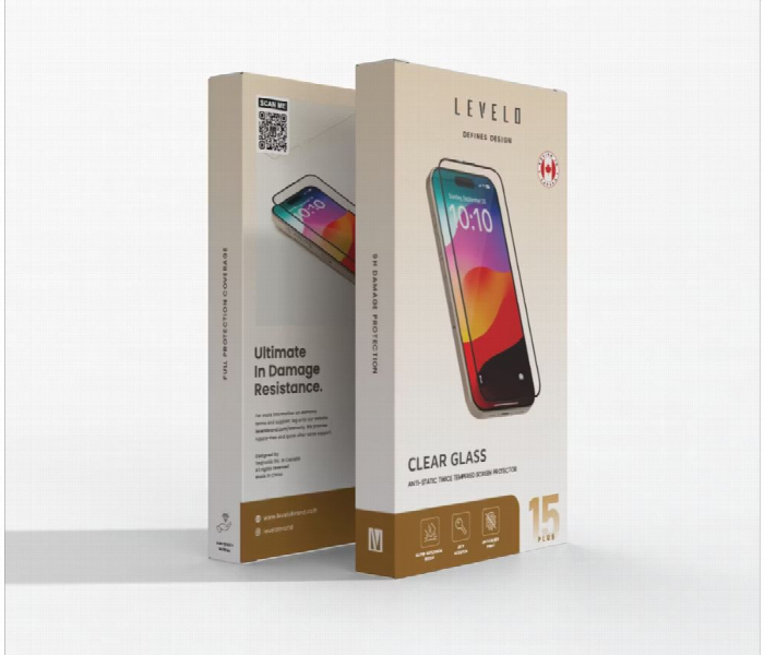 Levelo Full Screen Anti Static Twice Tempered Glass For Iphone 15 Plus Black - Zoom Image 3