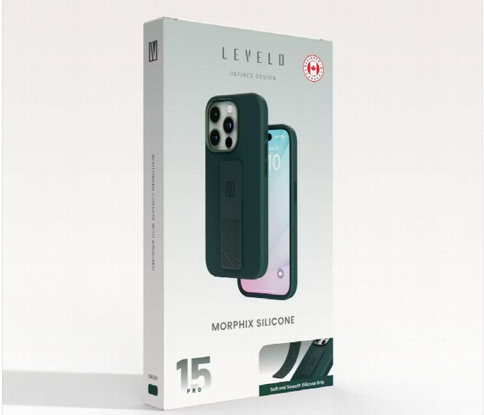 Levelo Morphix Silicone Grip Case For Iphone 15 Pro Green - Zoom Image 6