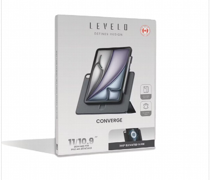 Levelo Converge Detachable Case For Ipad Air 11 Inch Or 10.9 Inch  2024 Or 2022 Black - Zoom Image 3