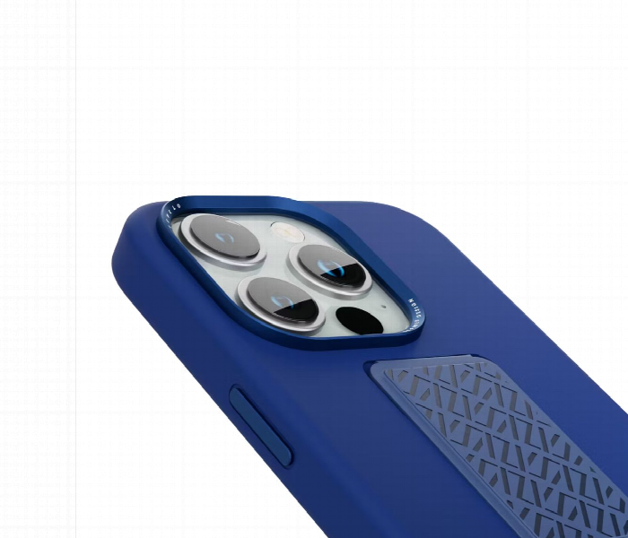 Levelo Morphix Leather Grip Case For Iphone 15 Pro Deep Blue - Zoom Image 3