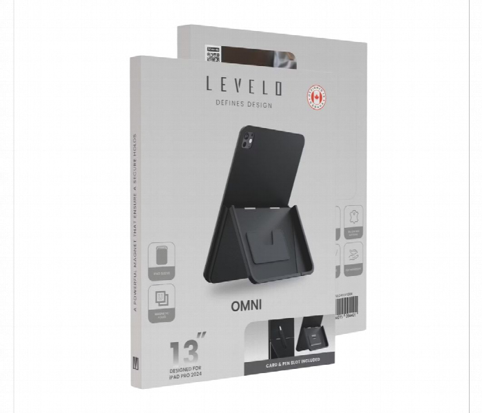 Levelo Omni 4 In 1 Case With Built In Hand Grip For Ipad Pro 13 Inch  2024 Black - Zoom Image 4