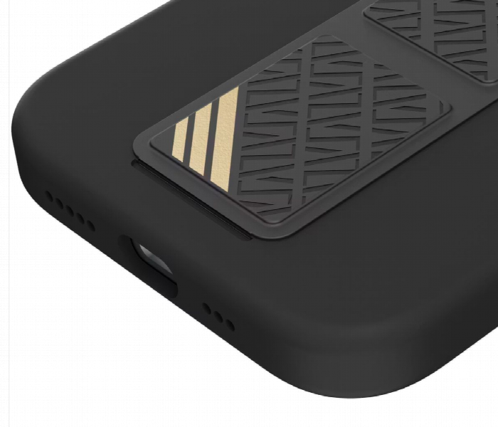Levelo Morphix Silicone Case With Leather Grip For Iphone 15 Black - Zoom Image 3