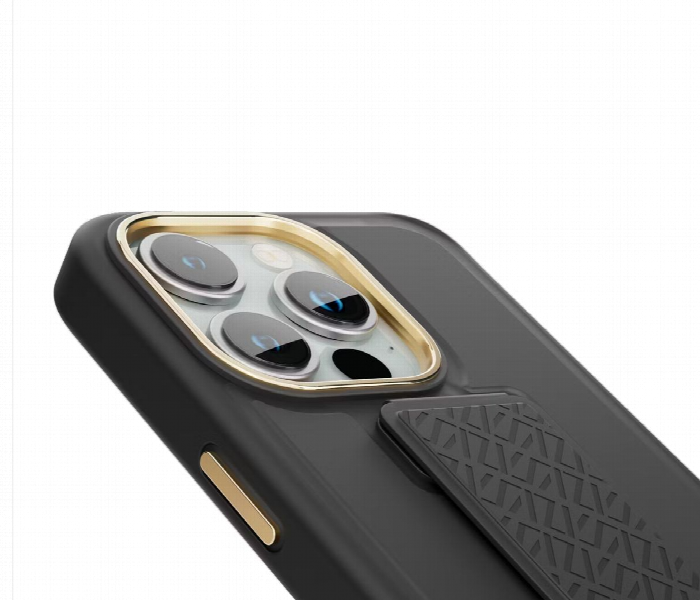 Levelo Morphix Cuero Gripstand Case For Iphone 15 Pro Black - Zoom Image 3