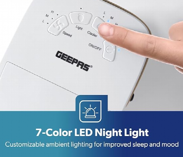 Geepas Gac16018Uk Mini Portable Usb Air Cooler 700Ml With 7 Led Lights And Humidifier Fan - Zoom Image 5