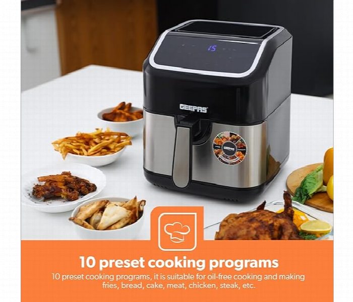 Geepas Gaf37527 5L Digital Convection Air Fryer With Vortex 10 In 1 And Led Touchscreen - Zoom Image 3