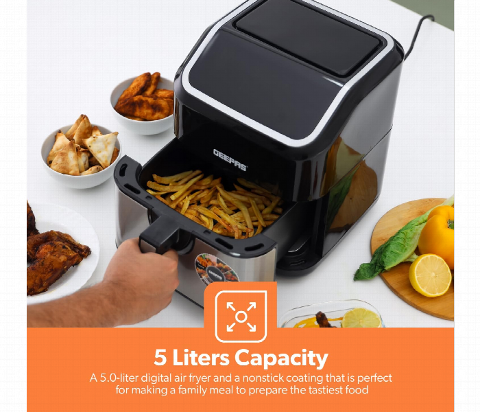 Geepas Gaf37527 5L Digital Convection Air Fryer With Vortex 10 In 1 And Led Touchscreen - Zoom Image 8
