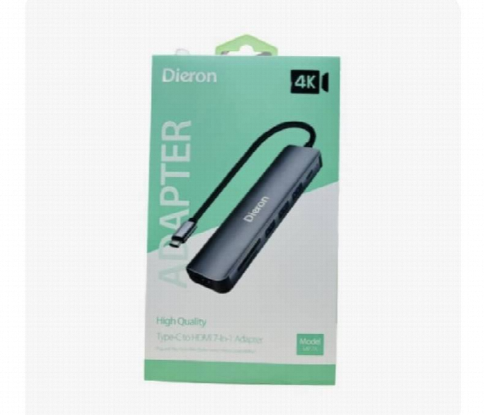 Dieron High Quality Type C To Hdmi 7 In 1 Adapter - Zoom Image