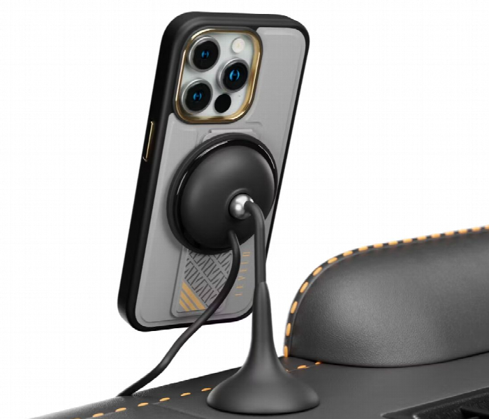 Levelo Morphix Cuero Gripstand Case For Iphone 15 Pro Grey - Zoom Image 4