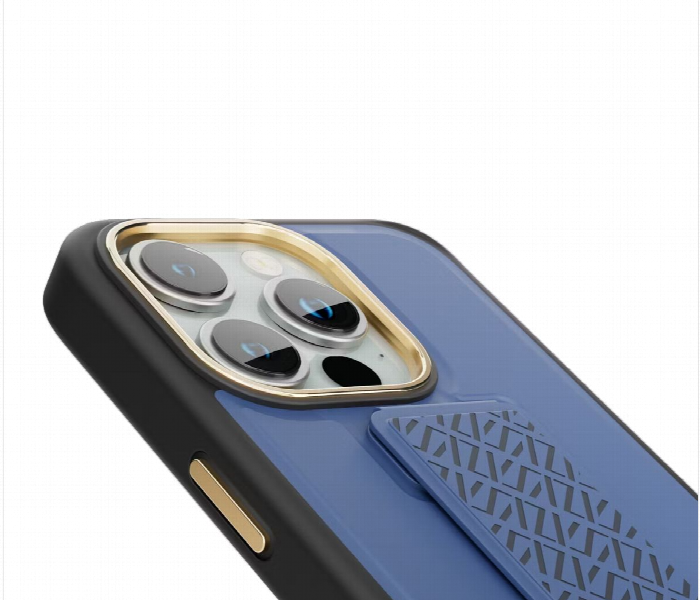 Levelo Morphix Cuero Gripstand Case For Iphone 15 Pro Blue - Zoom Image 4