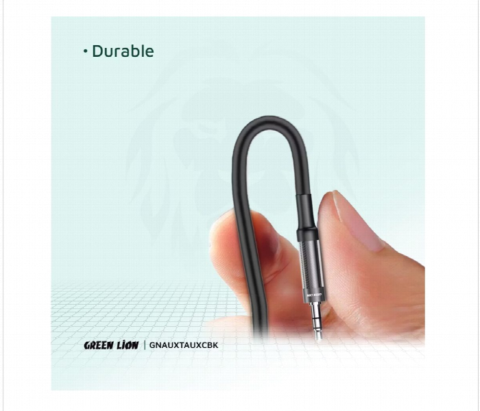 Green Lion Aux To Aux Braided Cable 1M  Black - Zoom Image 5