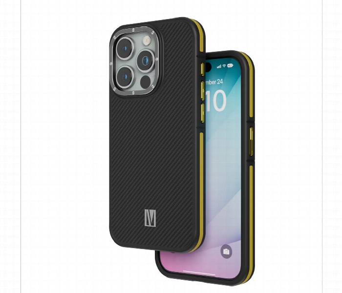 Levelo Ox Carbon Case For Iphone 15 Pro Yellow - Zoom Image 1
