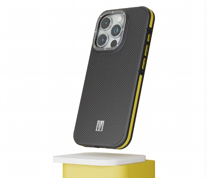 Levelo Ox Carbon Case For Iphone 15 Pro Yellow - Zoom Image 3