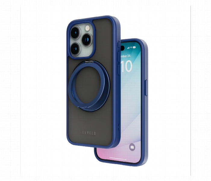 Levelo Magsafe Ringo Multi Functional Kickstand Case For Iphone 15 Pro Blue - Zoom Image 2