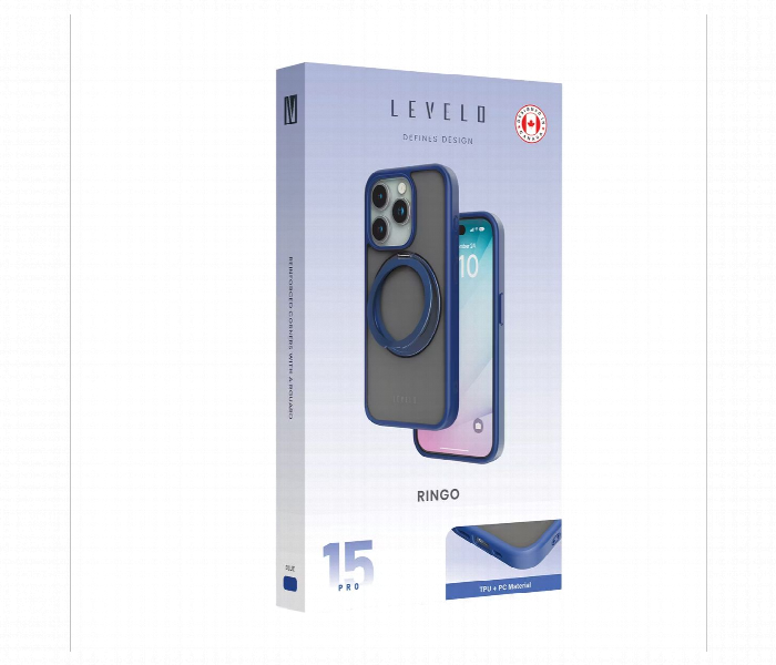 Levelo Magsafe Ringo Multi Functional Kickstand Case For Iphone 15 Pro Blue - Zoom Image 5