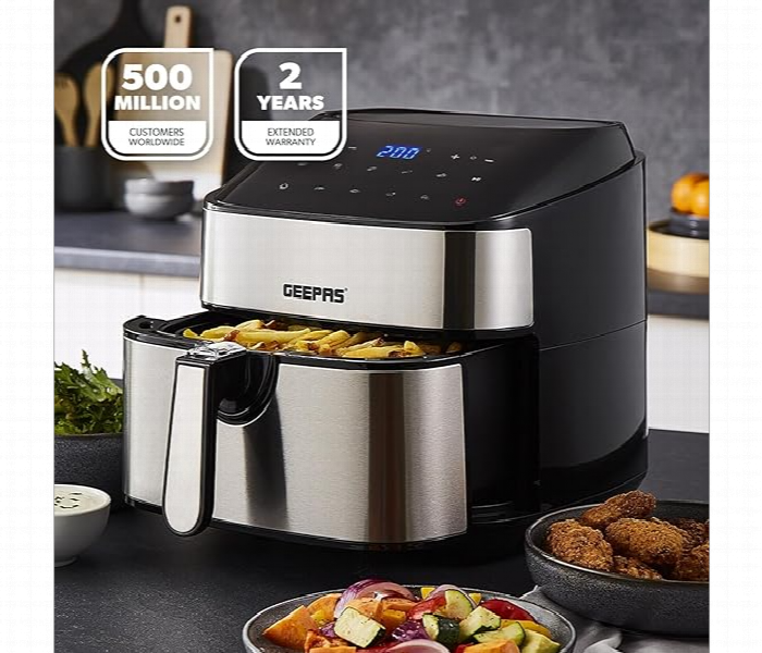 Geepas Gaf37530Uk 7.5L Digital Non Stick Air Fryer 10 In 1 1800W With Led Touchscreen - Zoom Image 2