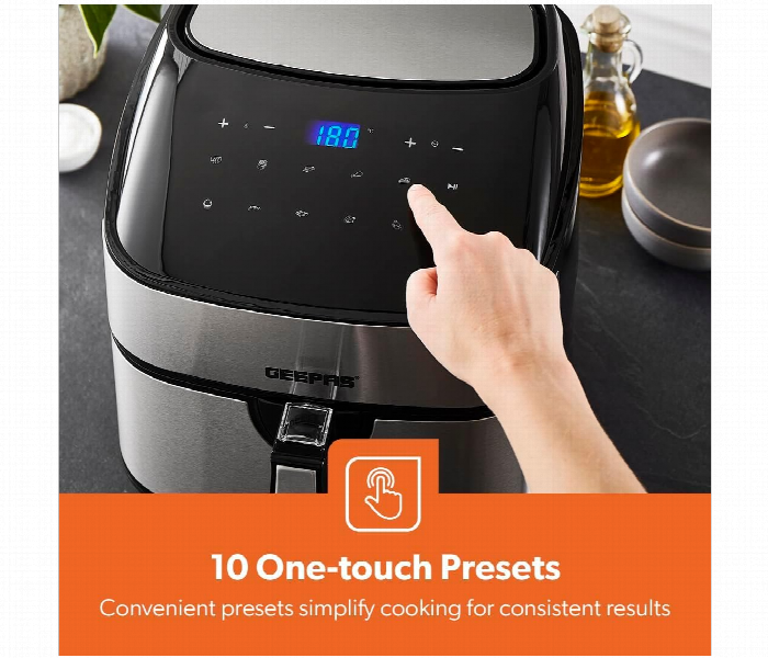 Geepas Gaf37530Uk 7.5L Digital Non Stick Air Fryer 10 In 1 1800W With Led Touchscreen - Zoom Image 6