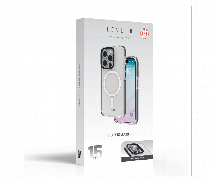 Levelo Flexiguard Transparent Case For Iphone 15 Pro Black - Zoom Image 3
